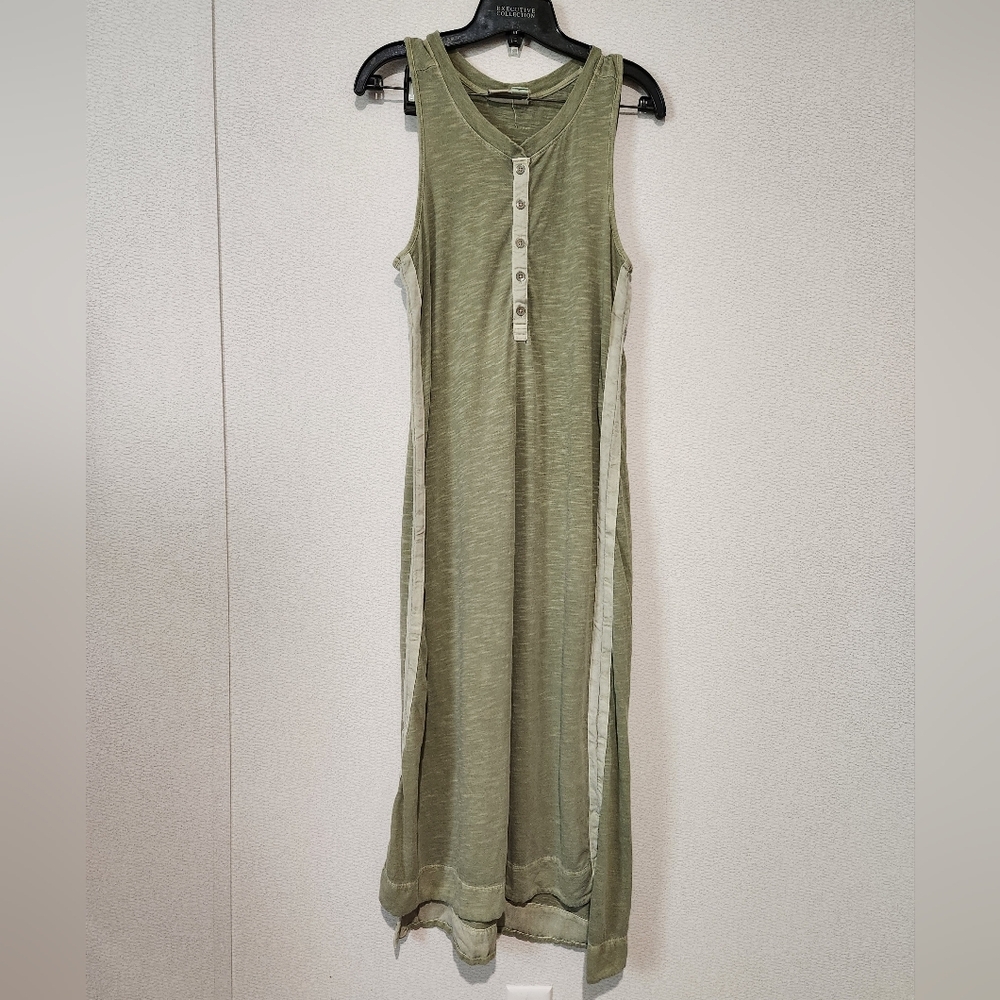 Anthropologie Saturday Sunday Grern Sleeveless Button Front Maxi Dress S…